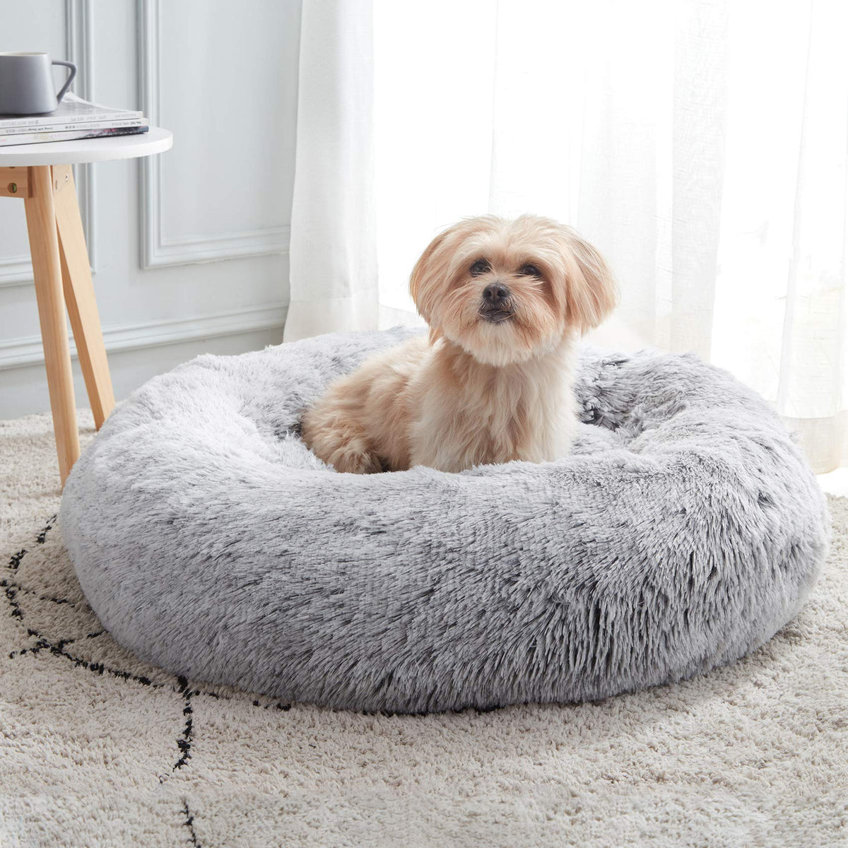 Calming Donut Bed – Fluffy Faux Fur