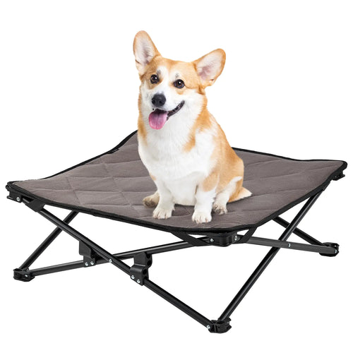 KingCamp Elevated Dog Bed Raised Dog Bed Dog Cot Outdoor Dog Bed Folding Dog Pet Cot with Separate Washable Sleeping Mattress Stable Durable Frame Breathable Mesh Camping Indoor(Small)+Carrying Bag