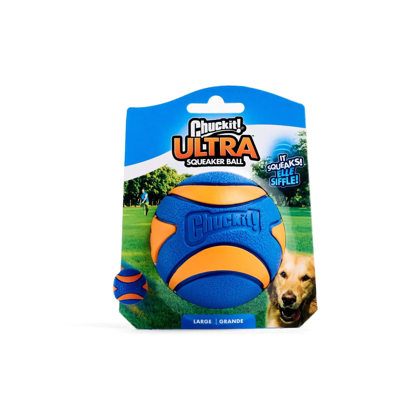 Chuckit! Ultra Squeaker Ball Dog Toy Large (3 Inch) 1 Pack for Large Breeds